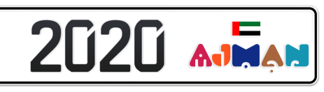 Ajman Plate number H 2020 for sale - Short layout, Dubai logo, Сlose view